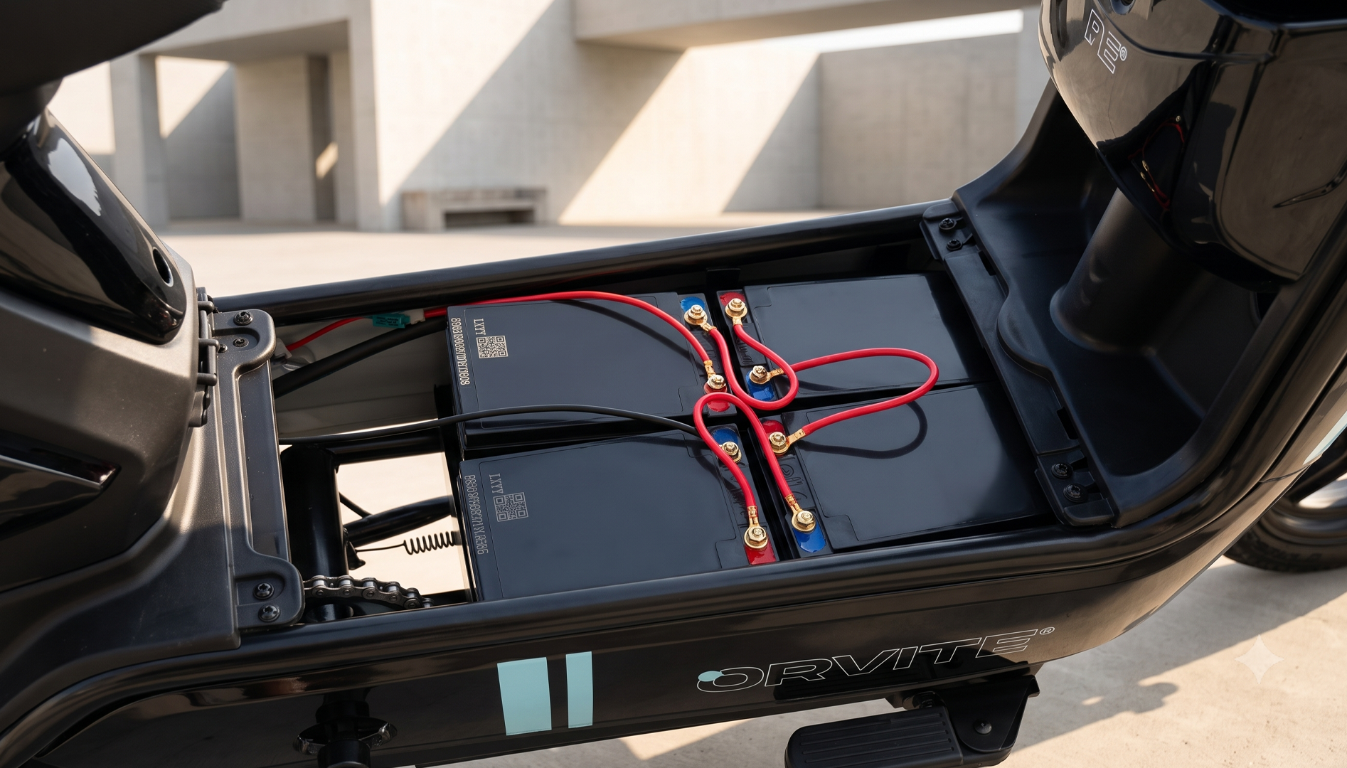 ORVITE scooter battery compartment